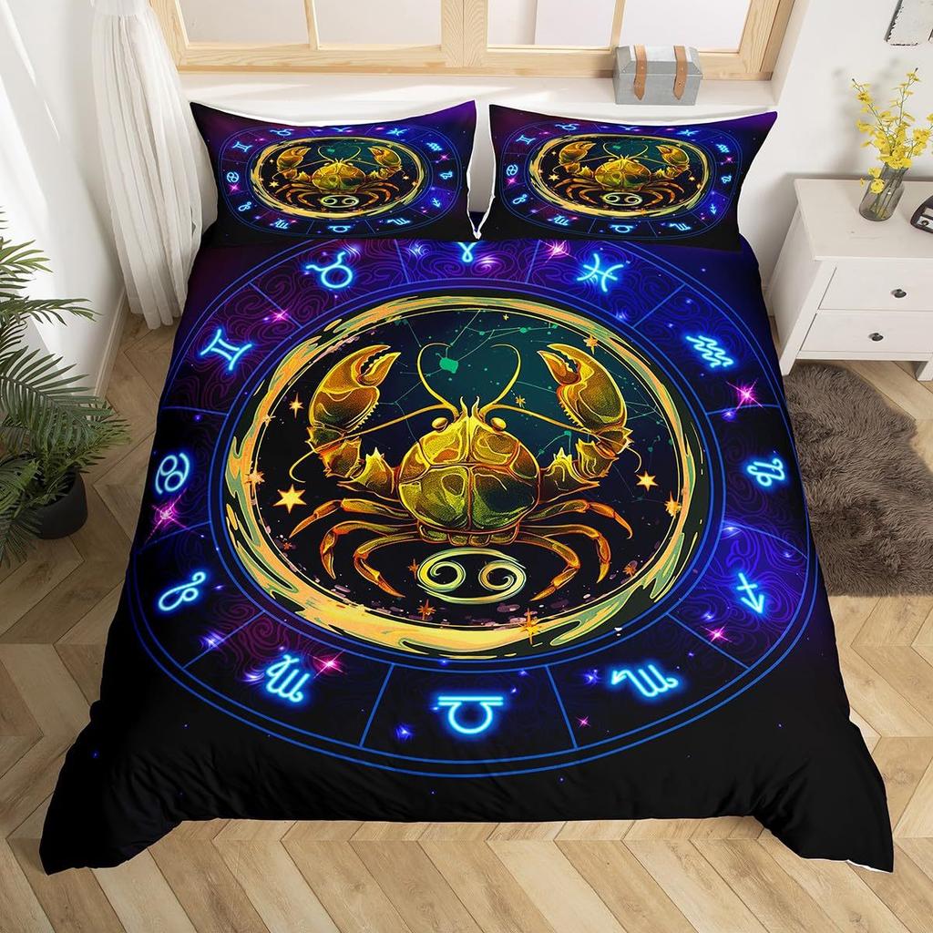 Constellation Taurus Three-Piece Quilt Cover 3D Digital Printing Bedding Set Bed Cover