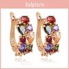 Drop Round Multicolor Hook Women Dangle Cubic Zirconia Earrings