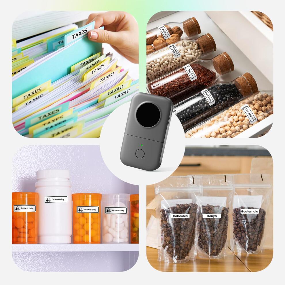 Phomemo Label Maker D30 Bluetooth Label Maker, Mini Label Printer Multiple Templates Font Icon, Portable Inkless Thermal Label Printer for Home, offi