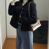 Black Small Fragrant Jacket for Women In Early Spring and Autumn New Korean Style High-end Design Short Cardigan Top Trendy