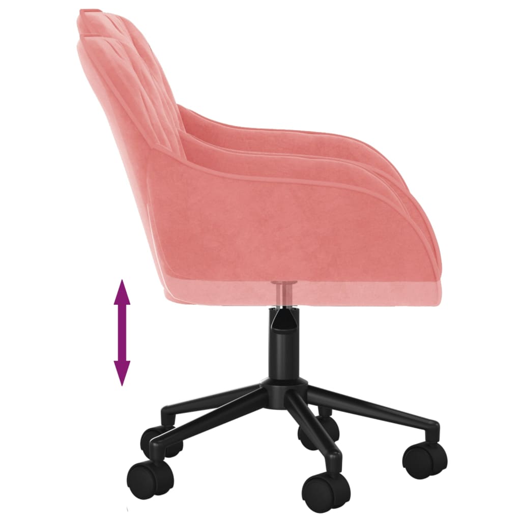Dining Room Chairs 2 Pcs Swivel Pink Velvet