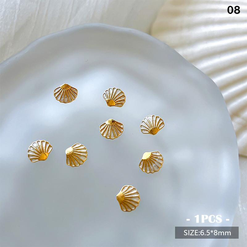 Alloy Pearl Shell Nail Art Supplies Irregular Color Seashell 3D Nail Flakes Seashell Slices Decoration Diy Nail Accessories