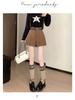 Women's Autumn High-Waisted Corduroy Wide-Leg Shorts – Slimming Pleated Bootcut Casual Wear.