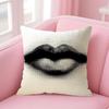 Fashion Modern Art Funny Face Cushion Cover Natural Linen Organic Fabric DoubleSided Printing Sofa Home Decor Gift Pillow Case