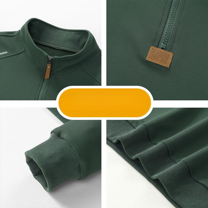 Tröja med halv dragkedja Herr Pullover Ståkrage Vår och Höst Casual Lös och Mångsidig Medelålders och Ung Sporttopp Pappa Kläder
