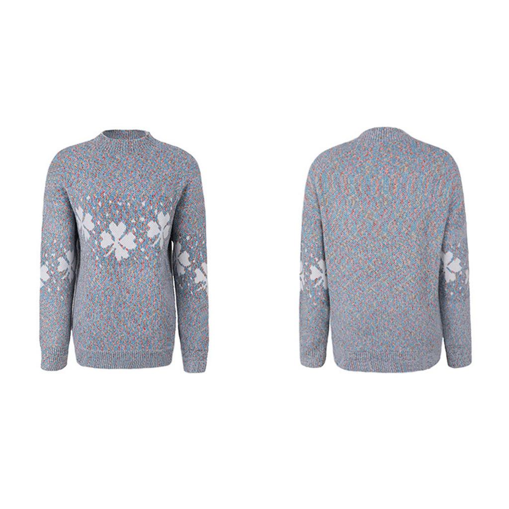 Damen-Strickwaren, Weihnachtsschneeflocken, halber Rollkragen-Weihnachtspullover