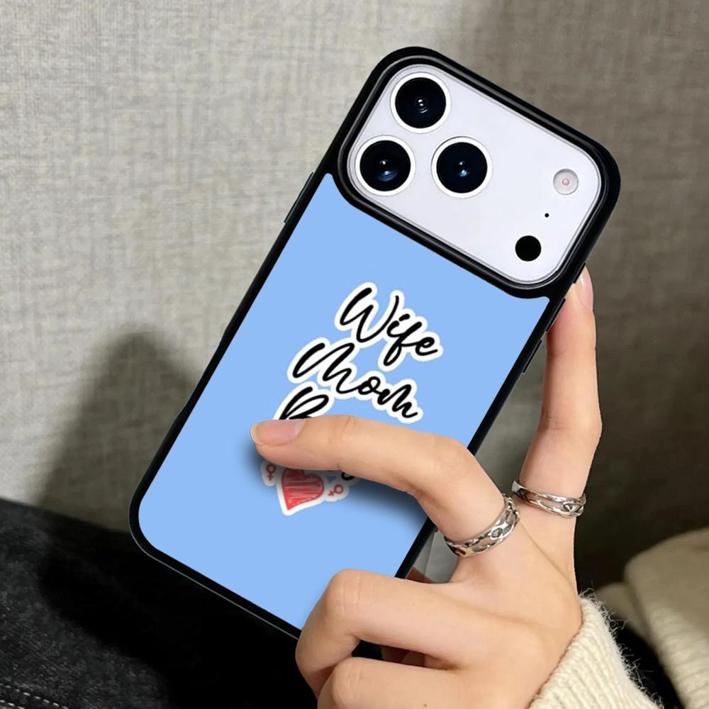 Capa Case for iPhone 17 Air 16 Pro Max 15 Plus 11 13 Mini 14 12 Back Phone Cover Wife Mom Boss Quotes
