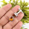 925 Sterling Silver Citrine Gemstone Cufflinks Handmade Jewelry New Year Gift CL-3-3