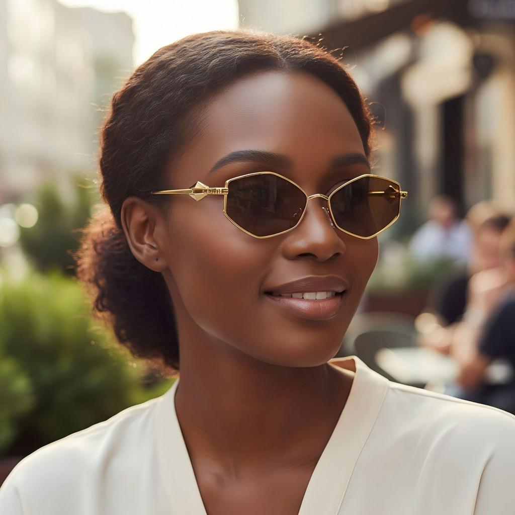 European And American Fashion New Irregular Metal Sunglasses High-End Casual Light Luxury Street Shooting Versatile Sunglasses Women'S Glasses