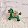 Chinese New Year Brooch Cardigan Chinese Culture Jewelry Brooch Horse Brooch Spring Festival Lucky Horse Lapel Pin Metal Horse Lapel Pin