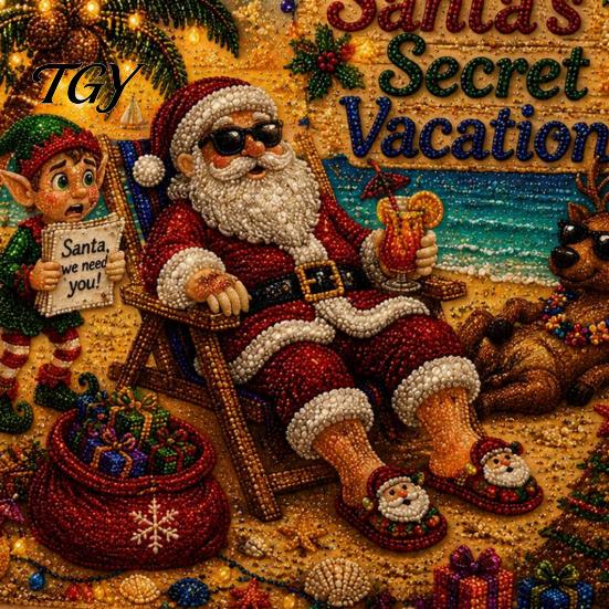 Handicraft Activities for Kids Xmas Faux Pearl Art Kit, Santa Claus Reindeer Painting DIY Craft Sets Adults Sparkling 3D Festive Wall Kit Adults,