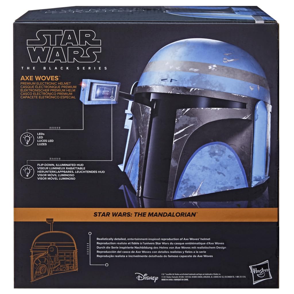 Hasbro Star Wars Black Series Axe Wars Electronic Helmet Mandalorian Adult Roleplay F7686