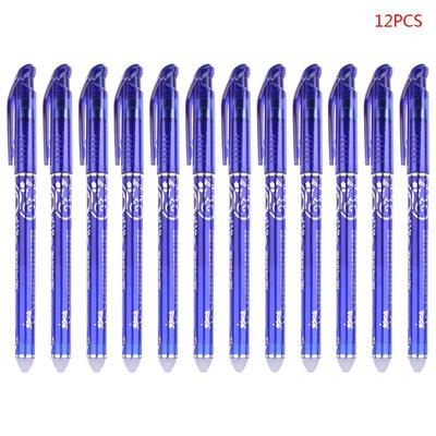 12 Pezzi Penna Gel Cancellabile di Lusso 0.5mm Inchiostro Blu Sottile Penna a Sfera Strumento di Scrittura per Ufficio Studente Forniture di Cancelleria