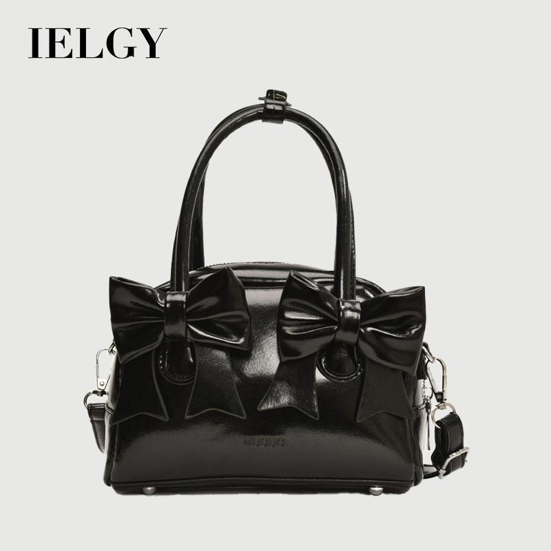 IELGY With Bow Commuter Underarm Bag Spring Summer Portable One-Shoulder Bowling Pillow Bag