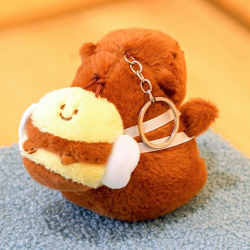 Cute Capybara Pendant Keychain Pufferfish Plush Toy Soft Doll Gifts Carry-on Bag Kawaii Pendant Creatuve Fluffty Animal Kid Gift