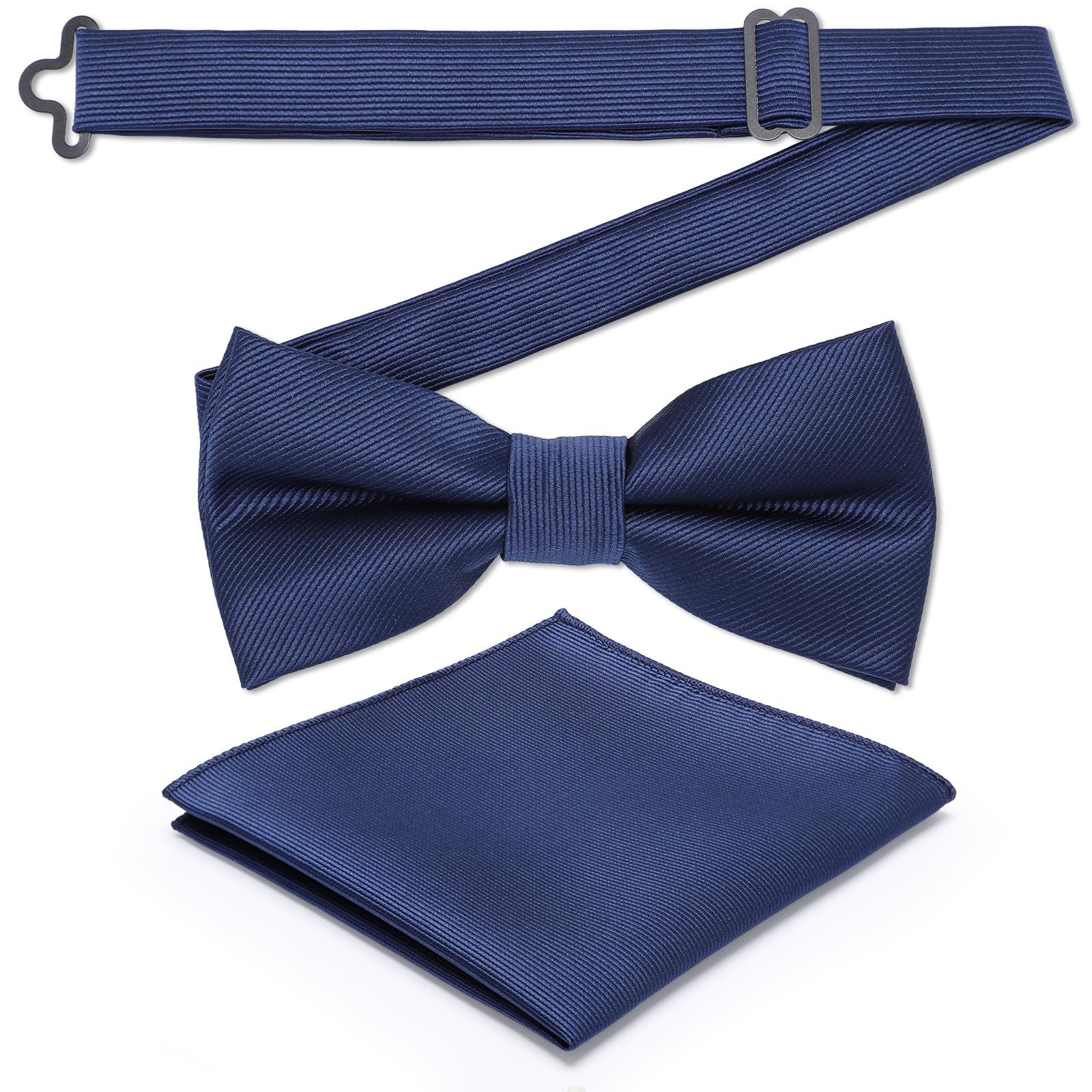 

[Segarty] Набор: Галстук, Бабочка и Платок в карман, Темно-синий, 11,56 см (Одно касание), 23x23cm (Комплект из двух предметов), Подходит для взрослых, Формальная одежда, Мужская и