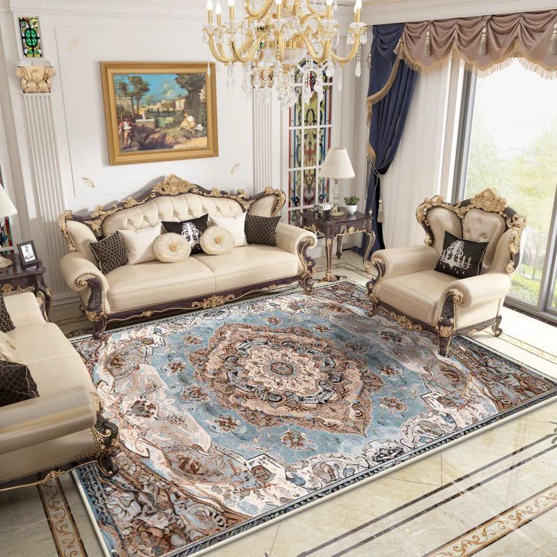 Europe Luxury Carpet Living Room Persian Decoration Home Lint-free Non-slip Large Rug Easy Clean Bedroom Washable Door Mat Floor
