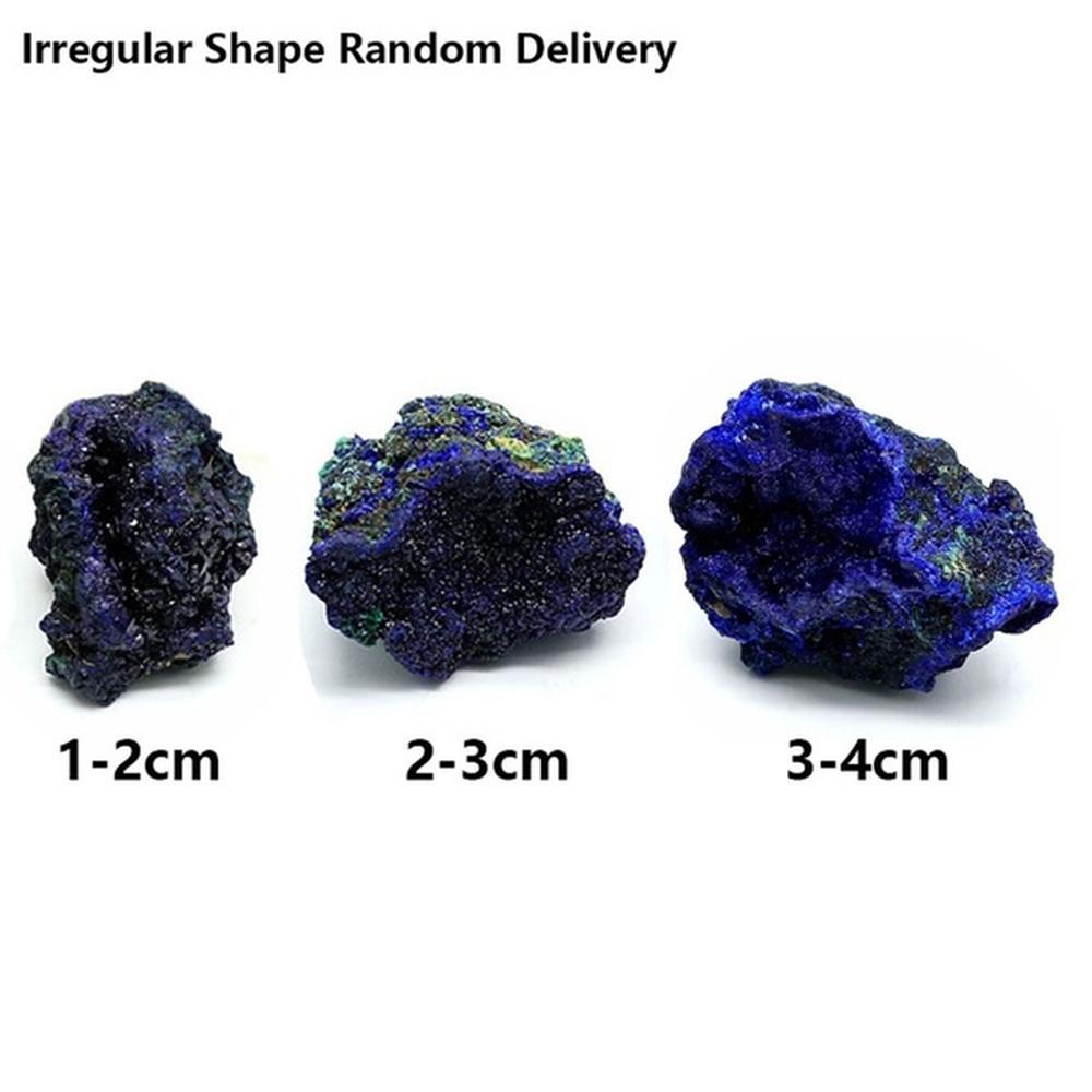 Natural Azurite Malachite Geode Crystal Mineral Specimen Reiki Healing Stone Collectible (as the picture,1-2cm)