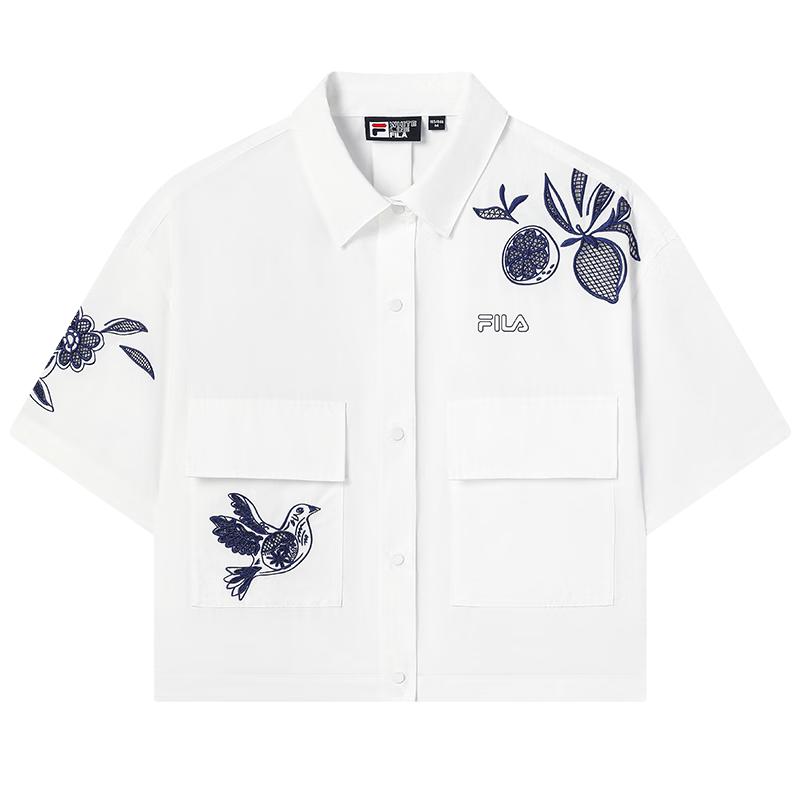 

FILA Women s Embroidered Loose Short-Sleeve Shirt XL