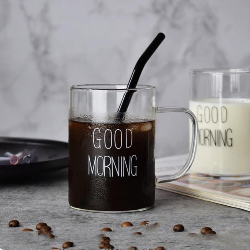 Shangqi High Borosilicate Glass Mug with Handle, 2-Pack