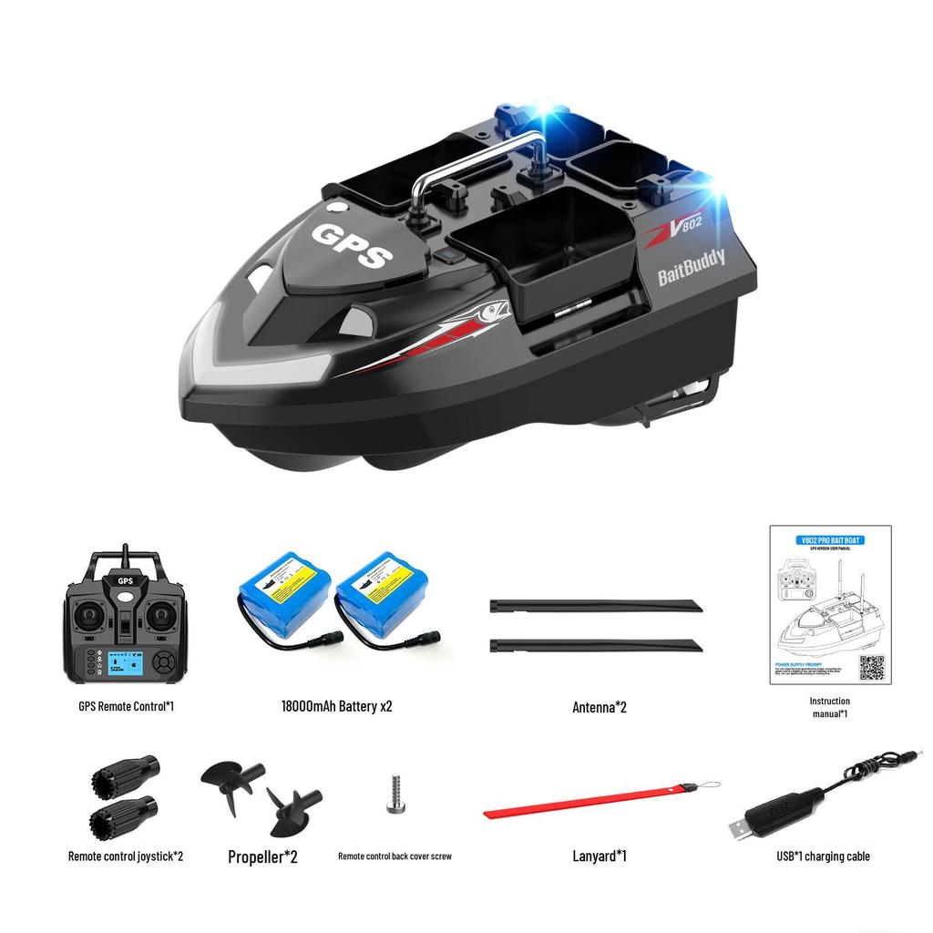 Smart Electric Remote Control Bait Boat with Automatic Return and Dispenser for Outdoor Fishing
