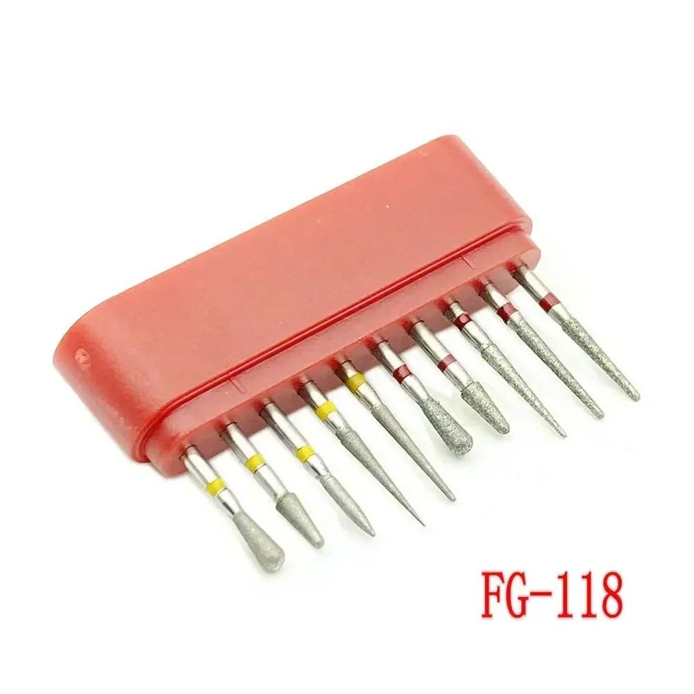 10pcs/box Dental Diamond Burs Drill FG Diamond 1.6mm Shank for High Speed Handpiece Burs