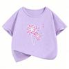 Fashion Summer Spring Flower Love Heart T Shirts Floral Funny Graphic Kids Children's T-shirt Boys Girls Casual Top Tee