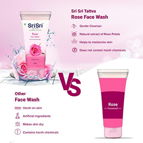 Sri Sri Tattva Rose Face Wash 150 Ml X Pack Of 2 For Glowing, Radiant, Toned Skin All Types