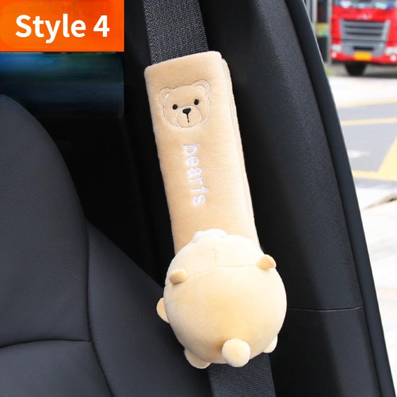 1 Pc Cute Cartoon Car Safety Seat Belt Cover Child Seat Belt Shoulder Pads Protection Plush Padding Auto Accessories