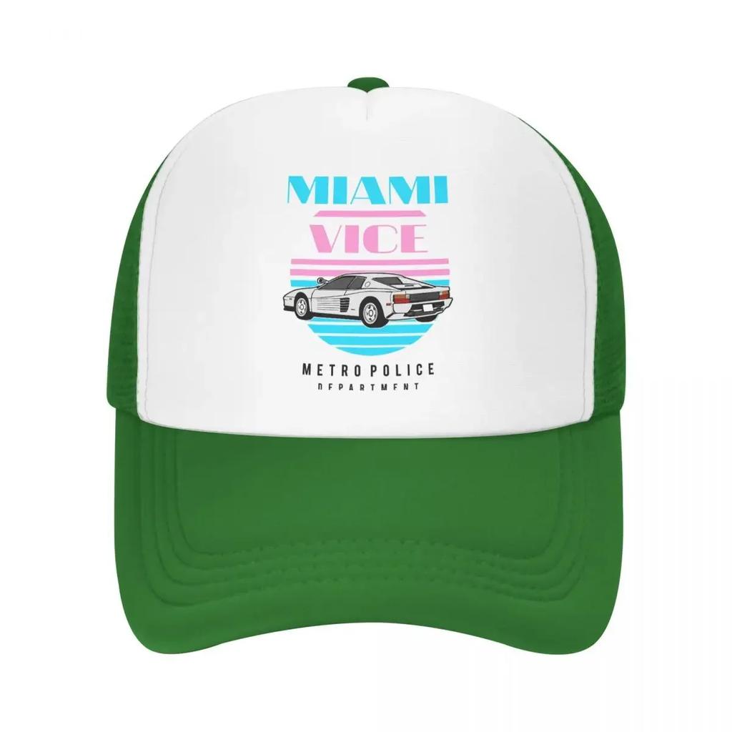 Miami Vice Squad Racecar Metro Police DepartUnisext Tv Series Baseball Cap Trucker Hats Breathable Premium