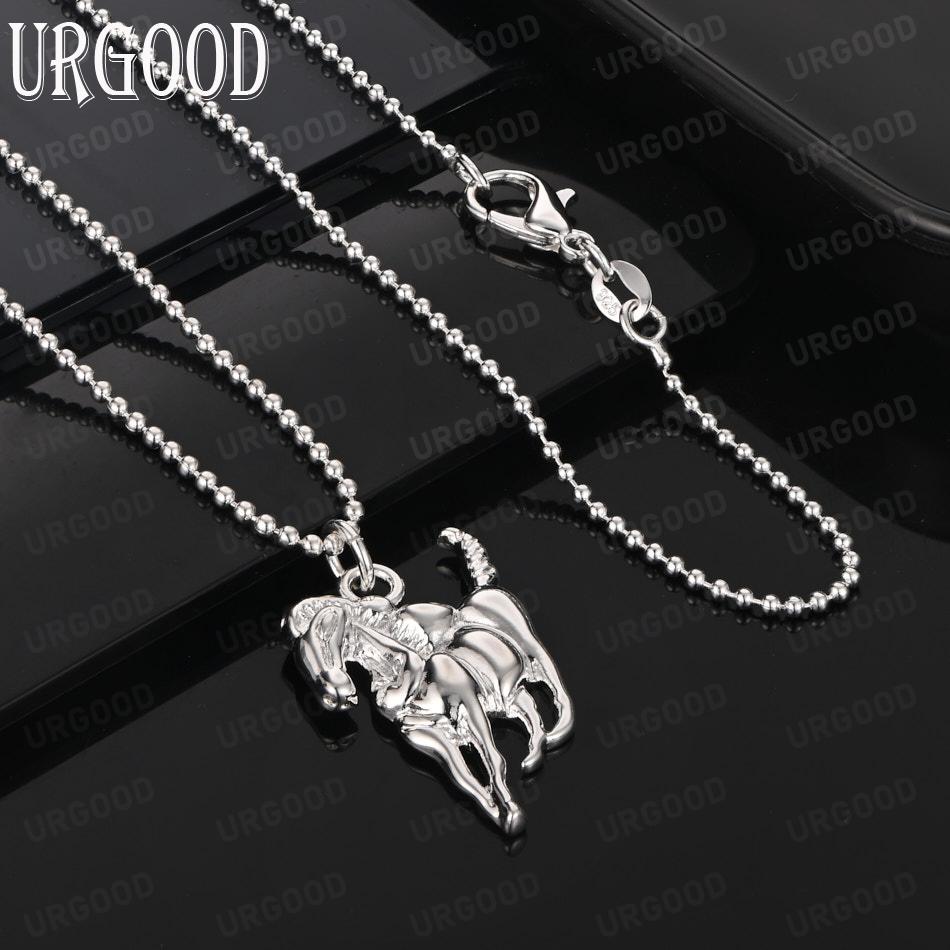 925 Sterling Silver Fashion Jewelry Horse Pendant Necklace Wedding Gift