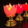 Plastic Battery Powered Flower Shaped LED Table Lamp  Bedside Small Decorative Night Lamp
