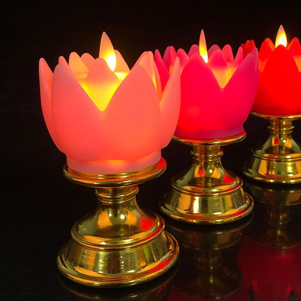 Plastic Battery Powered Flower Shaped LED Table Lamp  Bedside Small Decorative Night Lamp