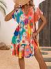 Amazon 2025 cross-border European and American women's clothing summer new floral print medium and long dress temperament dress