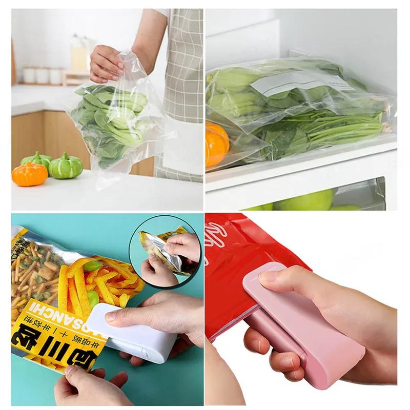 Mini Bag Sealer Machine Portable Plastic Package Bag Clip Sealing Machine Kitchen Gadgets Food Snack Bag Storage Heat Sealer