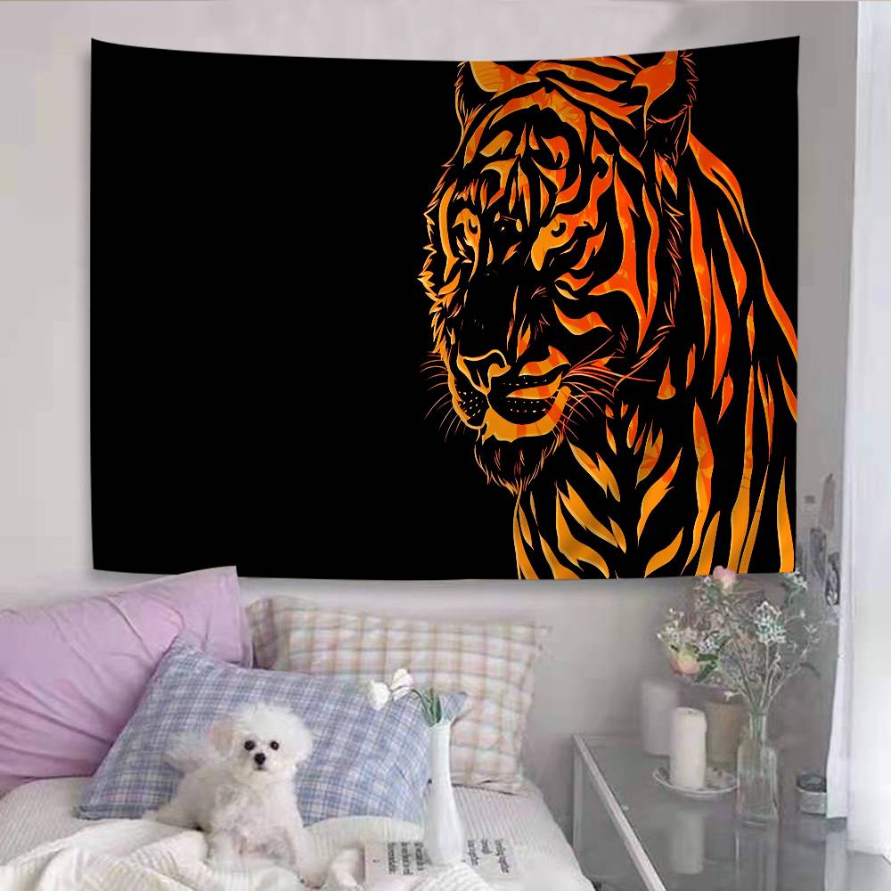 Tiger Pattern Anime Tapestry Indian Buddha Wall Decoration Witchcraft Bohemian Hippie Wall Hanging Sheets