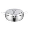 Japanese Stainless Steel Multi-Functional Tempura Frying Pot with Controllable Temperature & Double Handles