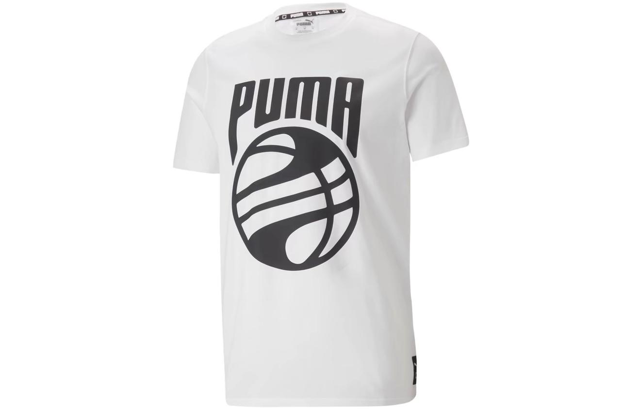 PUMA T Shirts Unisex White Crew Neck Moderate 538598-02 M