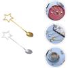 Hemoton Five-Pointed Star Dessert Spoon Set Stainless Steel Gold Coffee Tea Ice Cream Spoons 5.7 Inch Star Handle Flatware for Kitchen Dining