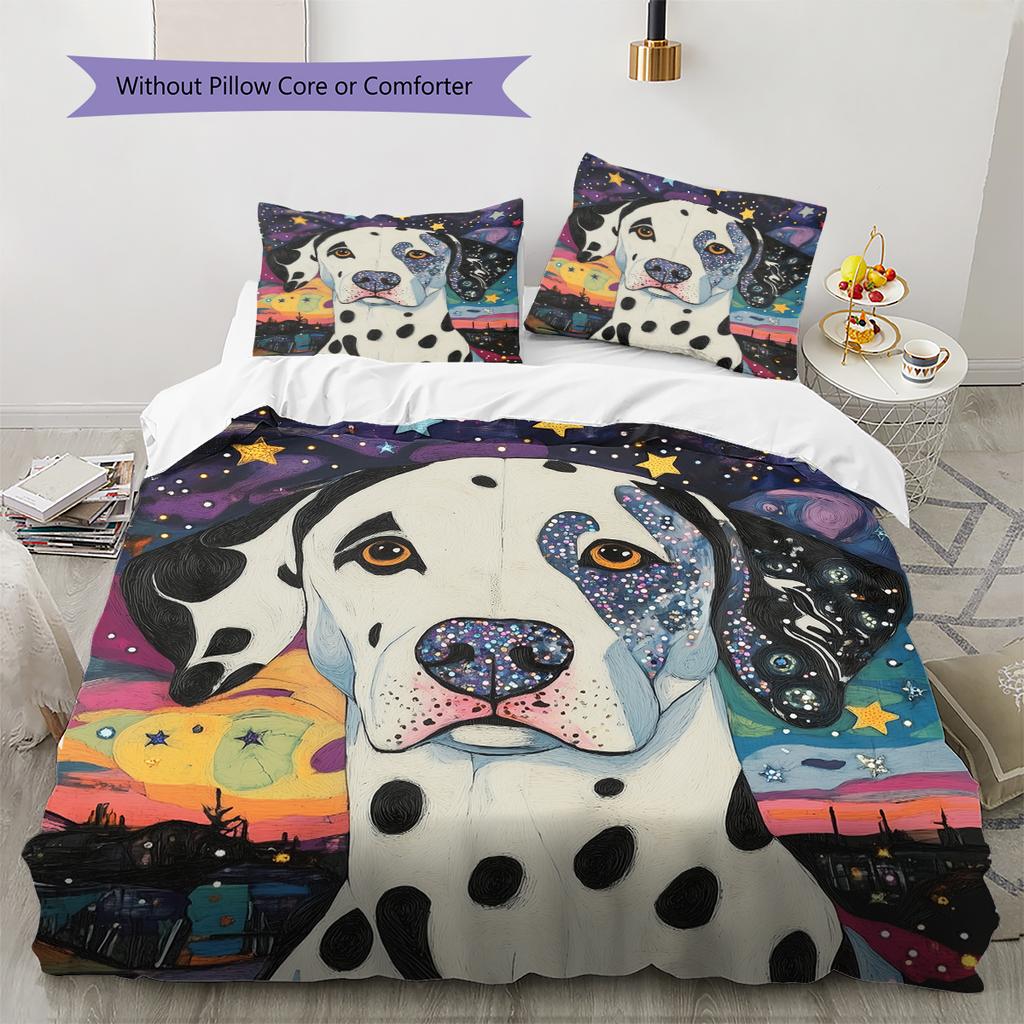 Dalmatian Pattern Bedding Home Decoration Birthday Gift (1 * duvet cover + 2 * pillowcase, without core)