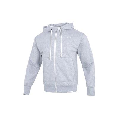 Solid Color Print Logo Zip Hoodie Running Fitness Jacket Men Jackets Gray DQ5817-063