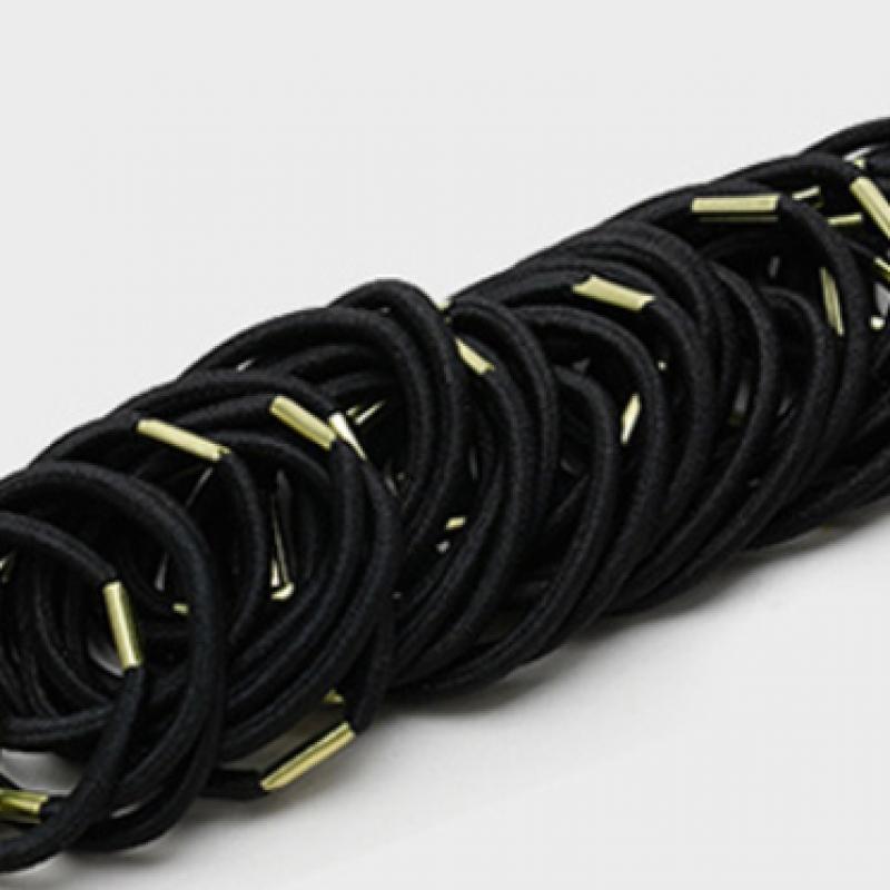 Daiso Black Hair Ties  Pack Of 40