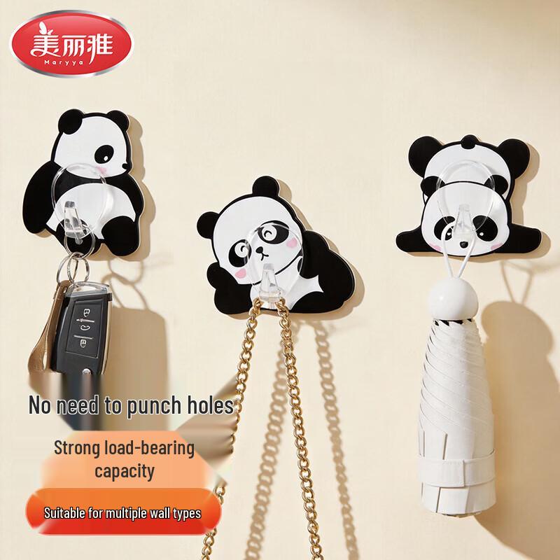 MARYYA 3D Panda No-Drill Adhesive Hooks
