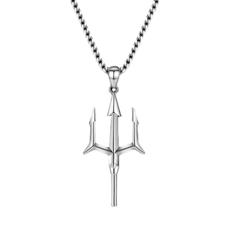 

Retro Tridents Necklace DIY Hip Hop Style Pendant Clavicle Chain Punk Mythology Pendant Necklace for Women Girl Party 1