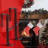 Fireplace Garland Hanger 2 Pieces Fireplace Stocking Hanger Christmas Decoration Adjustable Hooks For Retail Store Display
