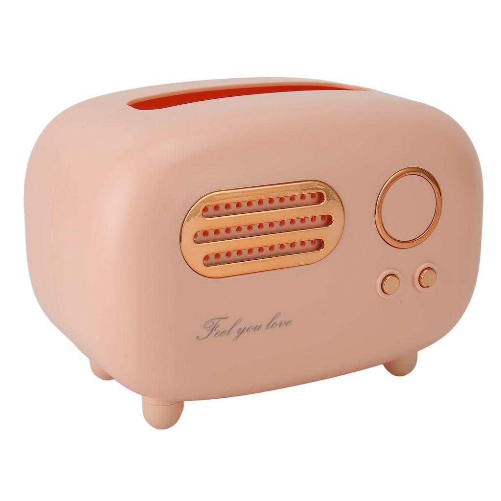 Tissue Box Holder Cute Radio Wide Opening Anti Slip Feet Plastic Tissue Paper Box for Bedroom Living Room