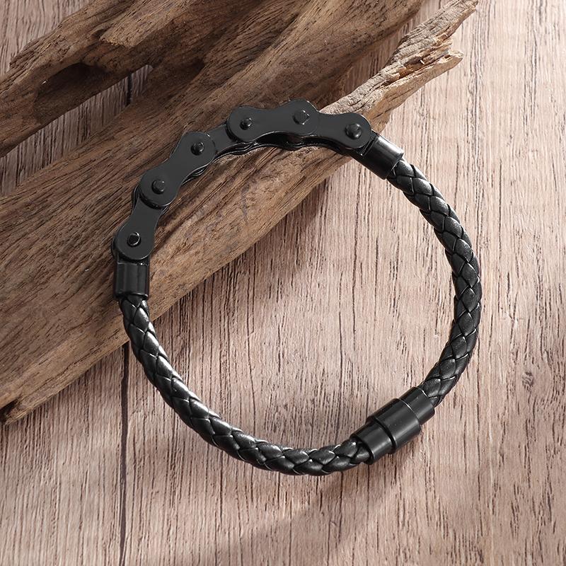 Classic Punk Metal Magnetic Clasp Multilayer Leather Bracelet for Men High Quality Handsome Party Jewelry Male Birthday Gift