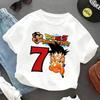 2026 Hot Cartoon Anime Dragon Ball Goku Printed T-shirt Children Birthday Lucky Numbers 1-10 Years Old Cartoon Clothes Kids Gift