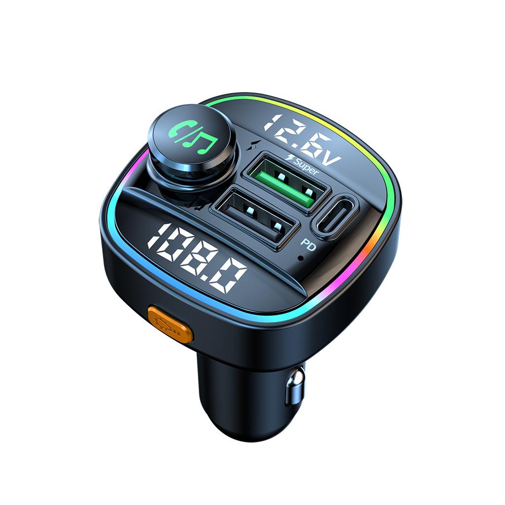 C22 Dual Display Voltage Detection Car Mp3 Bluetooth Player Usb Fast Charging Charger Car Fm Transmitter