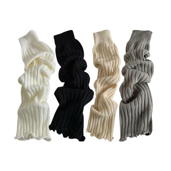 Knitted Scalloped Leg Warmers Women Cute Ribbed Scrunch Slouch Leg Warmers Retro Warm Winter Leg Sleeves for Party Dating Wear